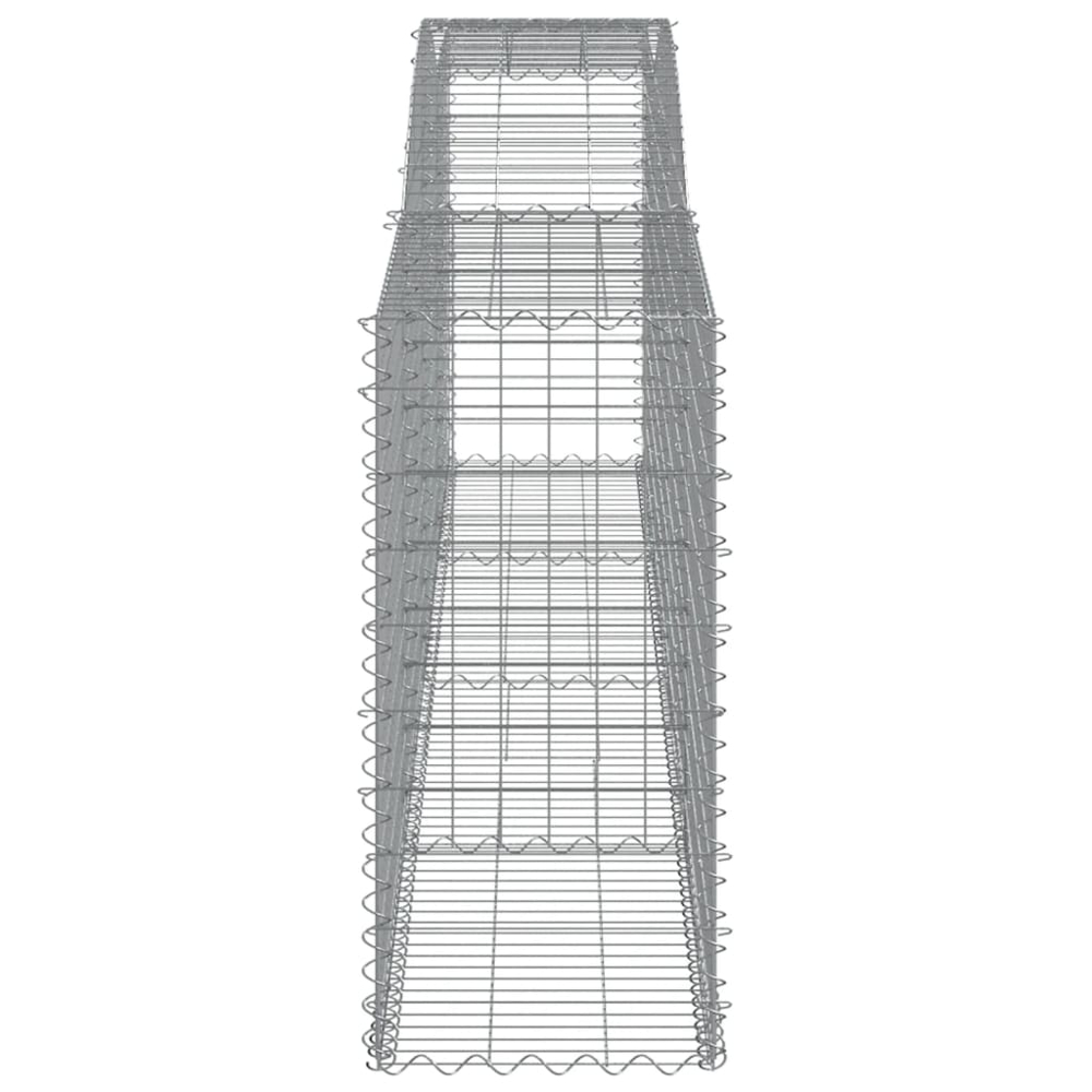 vidaXL Silver Galvanised Iron Arched Gabion Basket 400 x 50 x 100/120cm 4 Pack Image 3