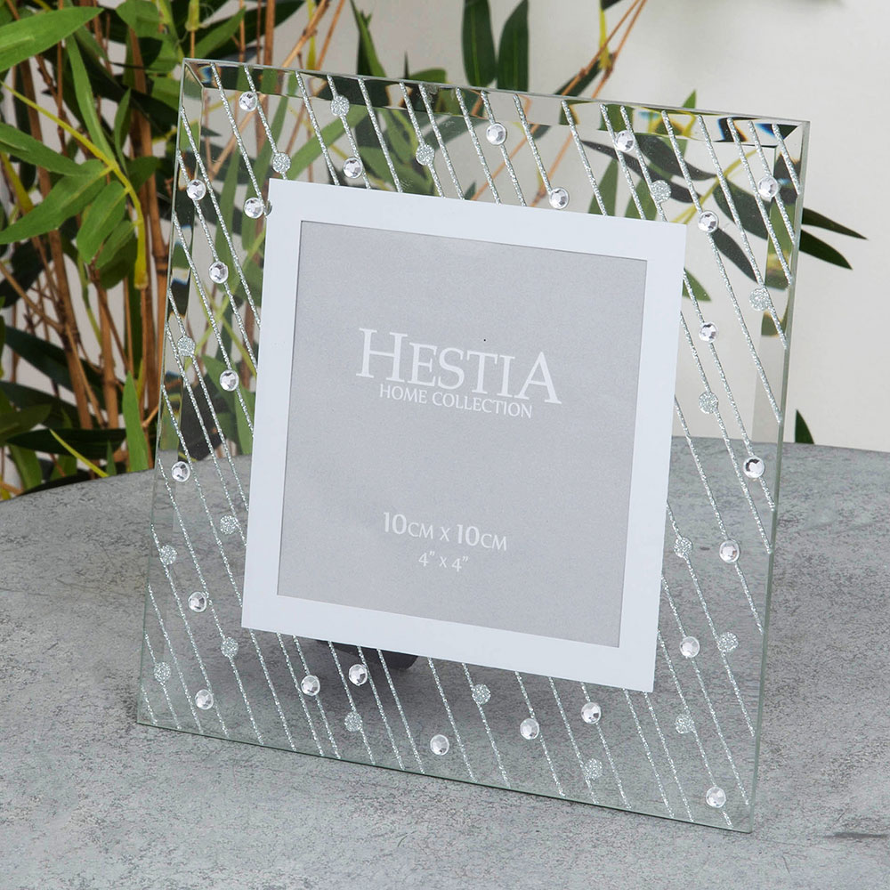 Hestia Glass Raindrop Design Photo Frame 4 x 4inch Image 2