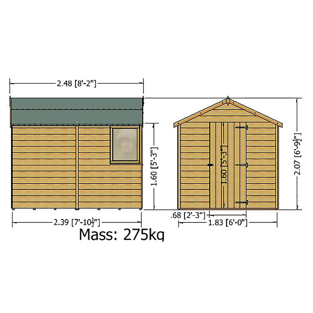 Shire Durham 8 x 6ft Pressure Treated Tongue and Groove Shed Image 5