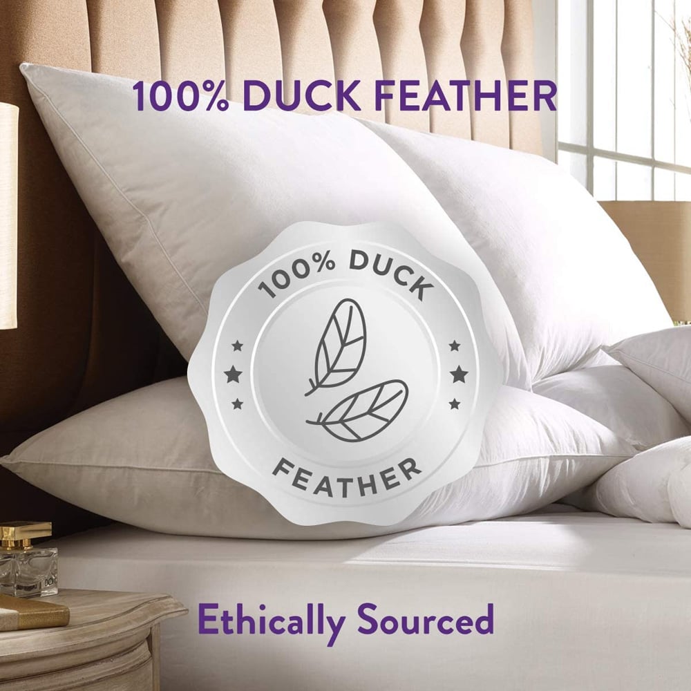 Slumberdown White Duck Feather Pillows 2 Pack Image 2