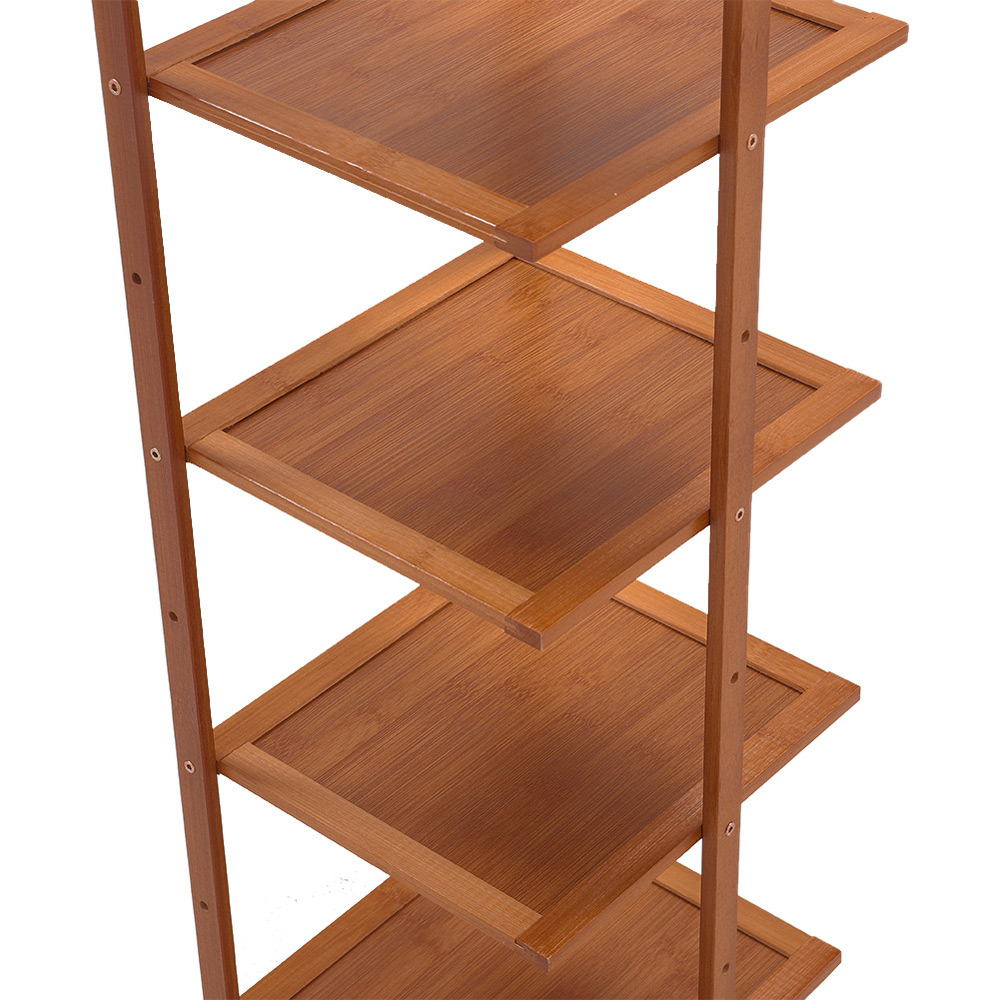 Living and Home 7 Tiers Entryway and Hallway Burlywood Bamboo Shoe Rack Image 5