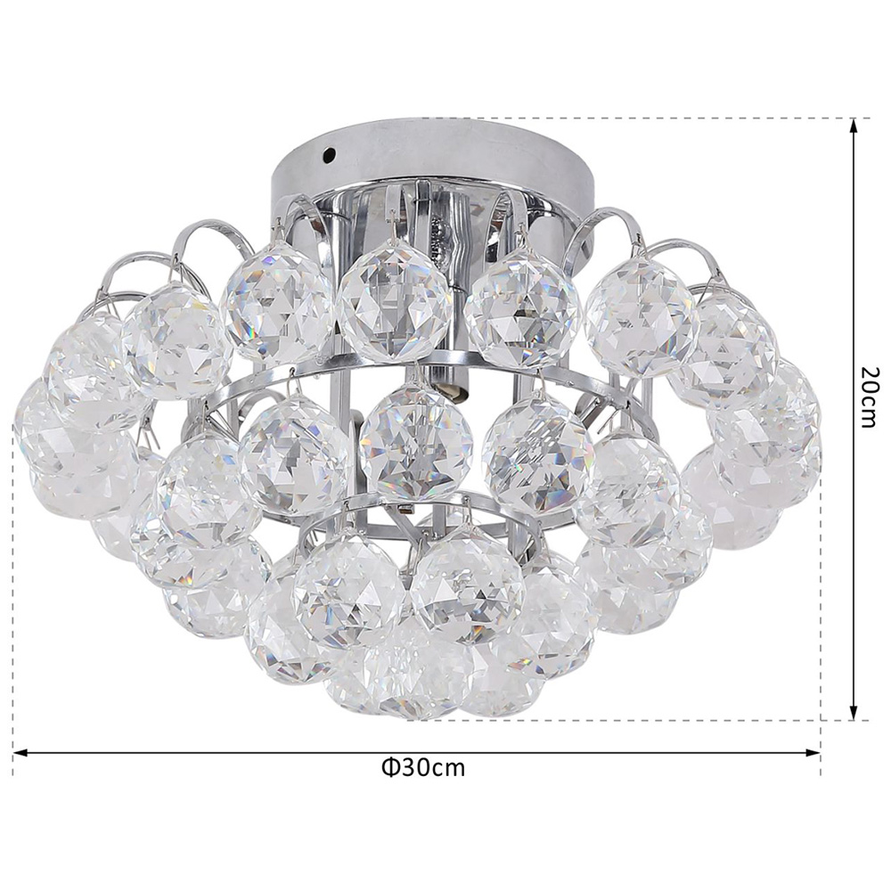 HOMCOM Crystal Ceiling Lamp Chandelier Image 7