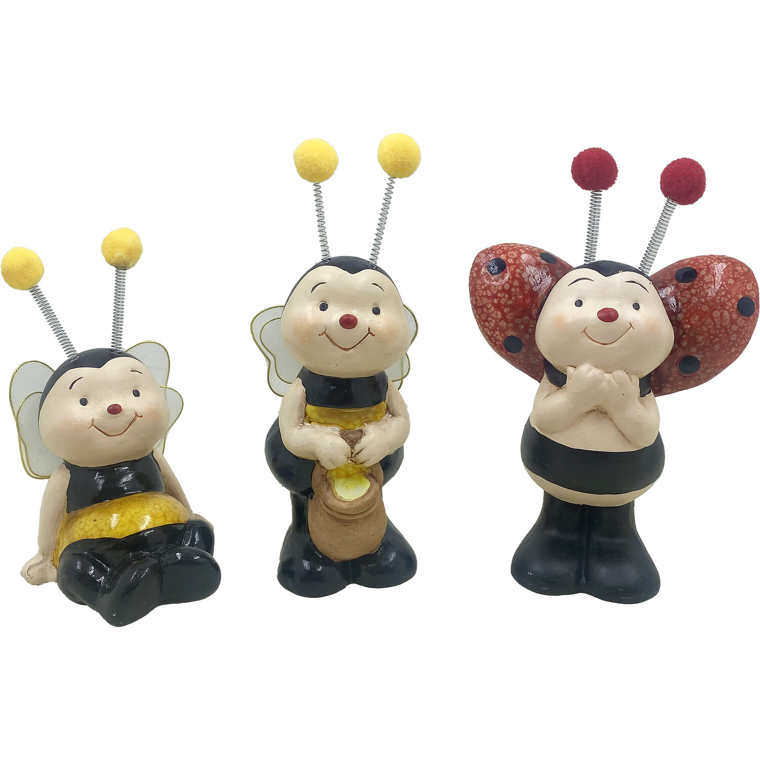 Single Small Happy Bee or Ladybird Ornament in Assorted styles Image