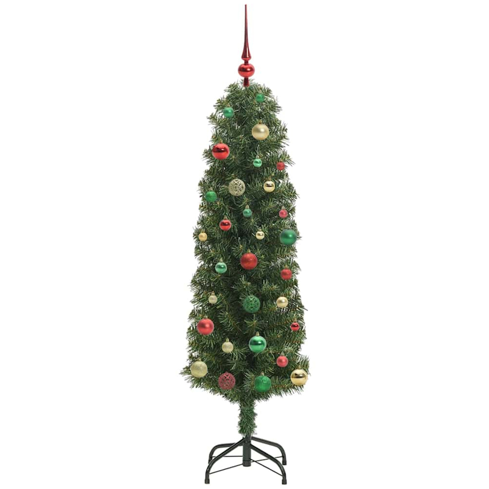 vidaXL Green Artificial Christmas Tree with Pinecones LEDs Multicolour Decoration Ornaments 5ft Image 4
