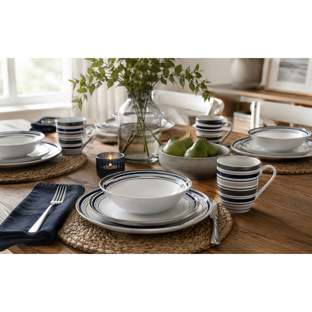 Waterside Multicolour Brompton 16 Piece Dinner Set Image 3