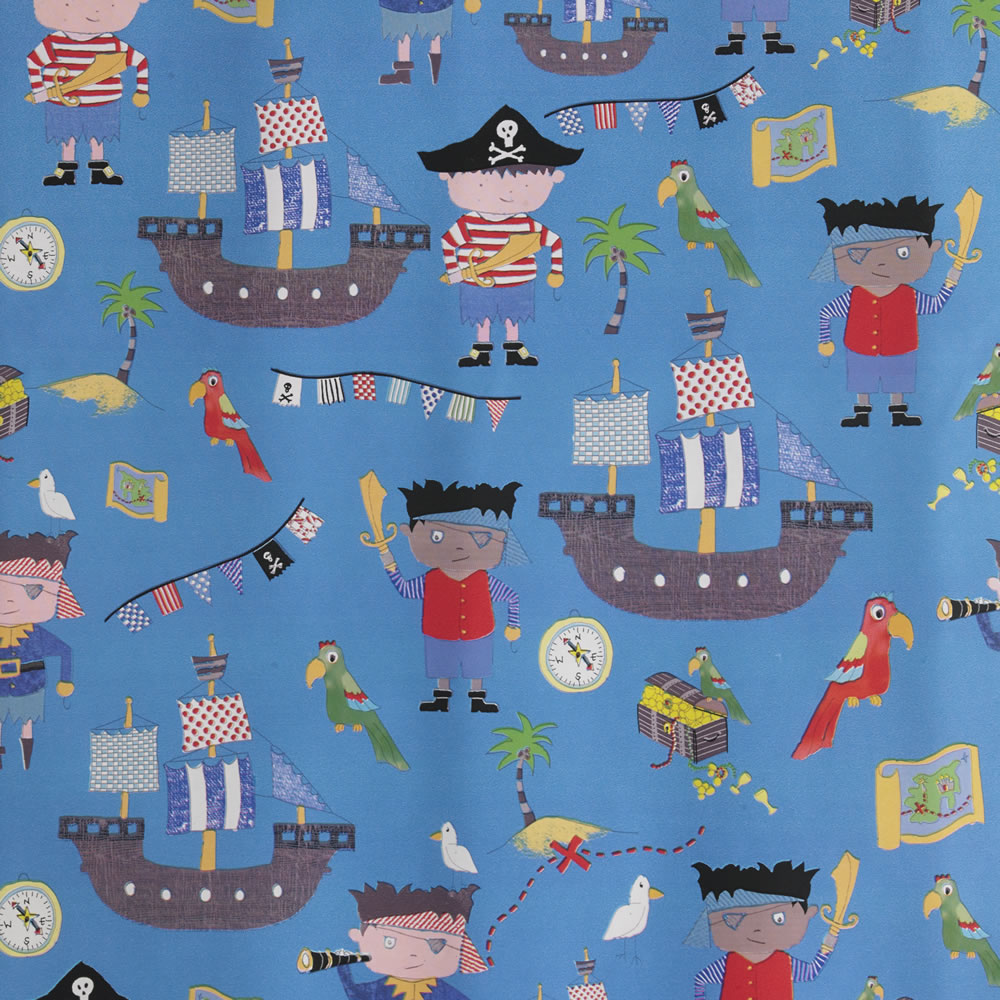 Wilko Pirates Wrapping Paper Roll 2m Image