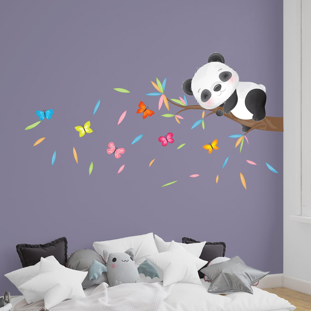 Walplus Kids Sleeping Panda On The Tree Branch Self Adhesive Wall Stickers Image 2