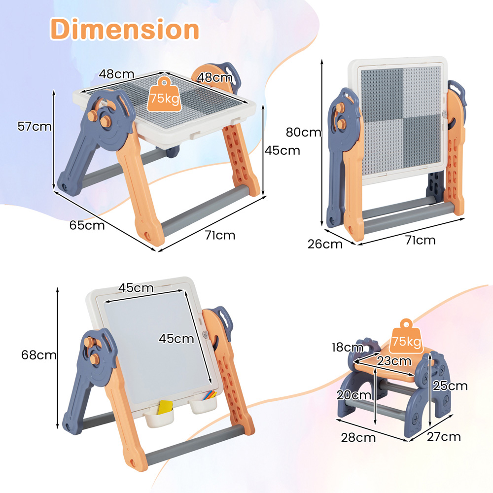 Costway 6 in 1 Kids Play Easel Table and Chair Set Image 9