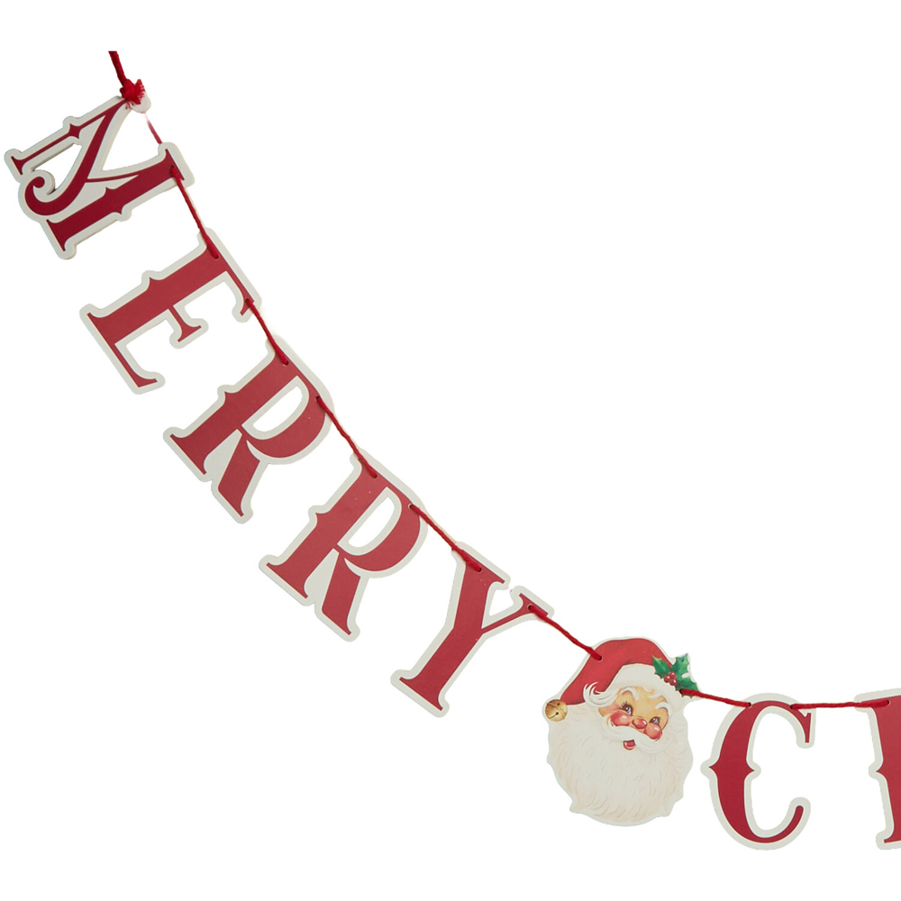 Merry Christmas Wooden Banner Red Image 2