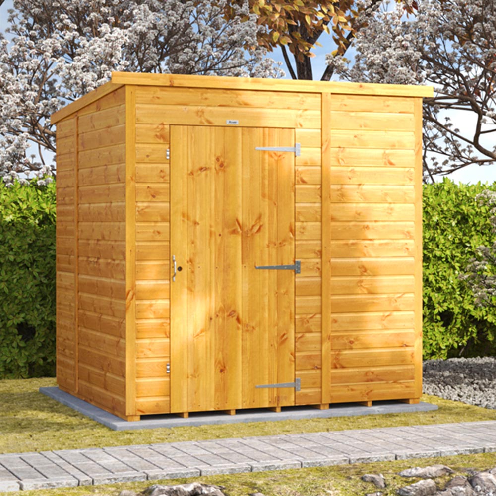 Power Sheds 6 x 6ft Pent Wooden Shed Image 2
