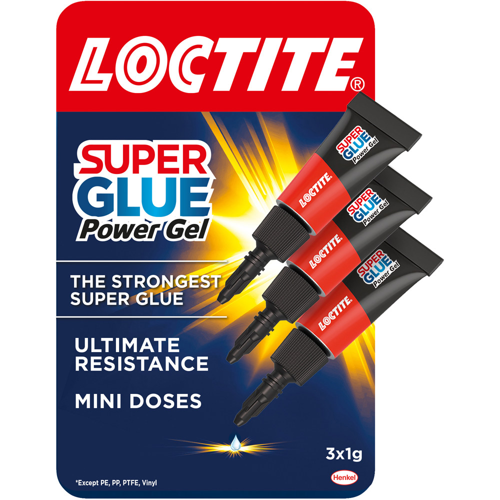 Loctite 3 Pack Mini Trio Super Glue Power Gel 1g Image 3