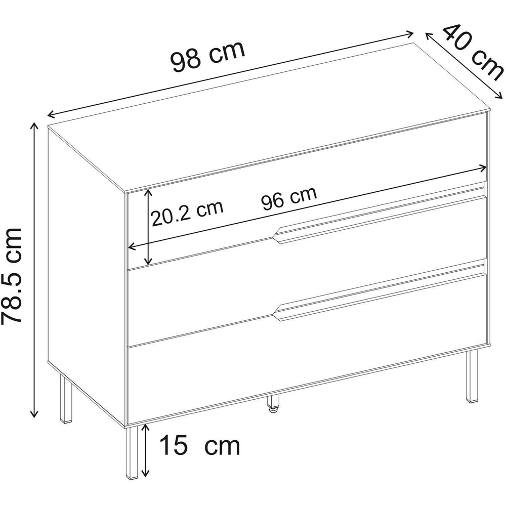 Decortie Arch 3 Drawer Sandstone Dresser Image 8