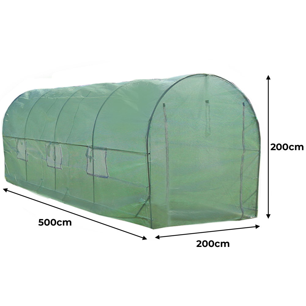 MonsterShop Green PE Cover 6.6 x 16.2ft Polytunnel Greenhouse Image 6