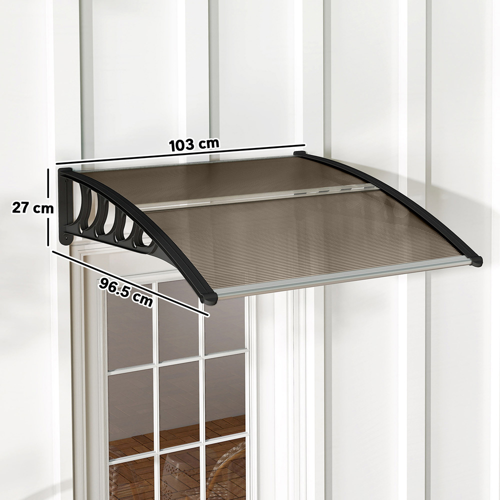 Outsunny Brown Window and Door Canopy Awning 1.03 x 0.965m Image 9