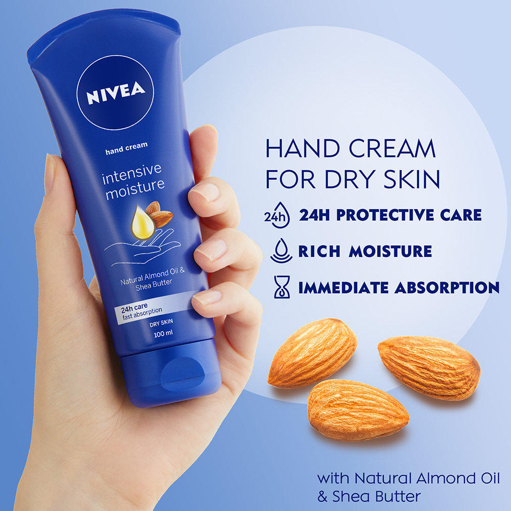 Nivea Almond Oil & Shea Butter Intensive Hand Cream for Dry Skin 100ml Image 3