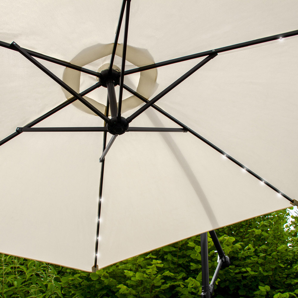 Monster Shop Cream Cantilever LED Parasol 3m Image 4