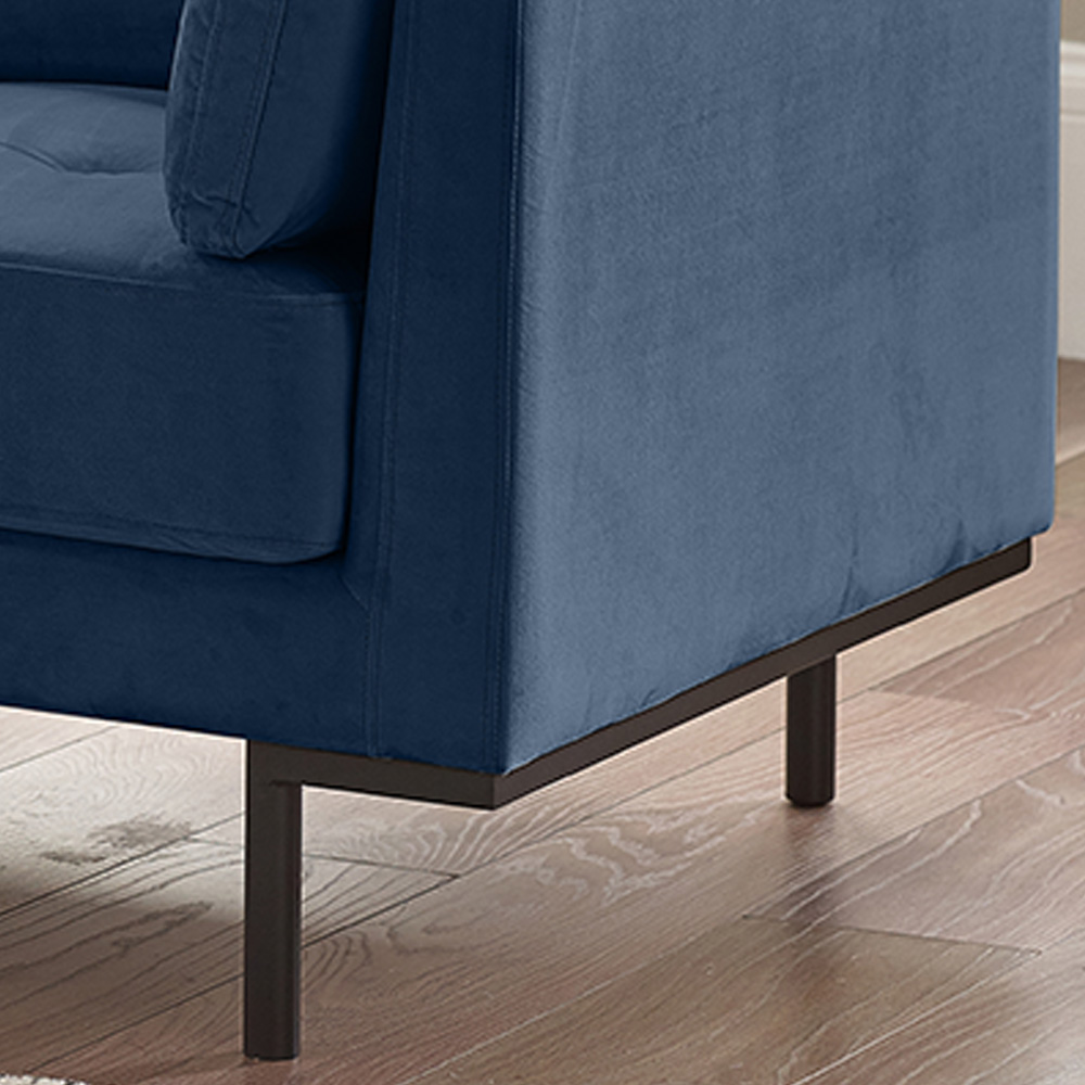 Furniturebox Eva 2 Seater Midnight Blue Velvet Sofa Image 3