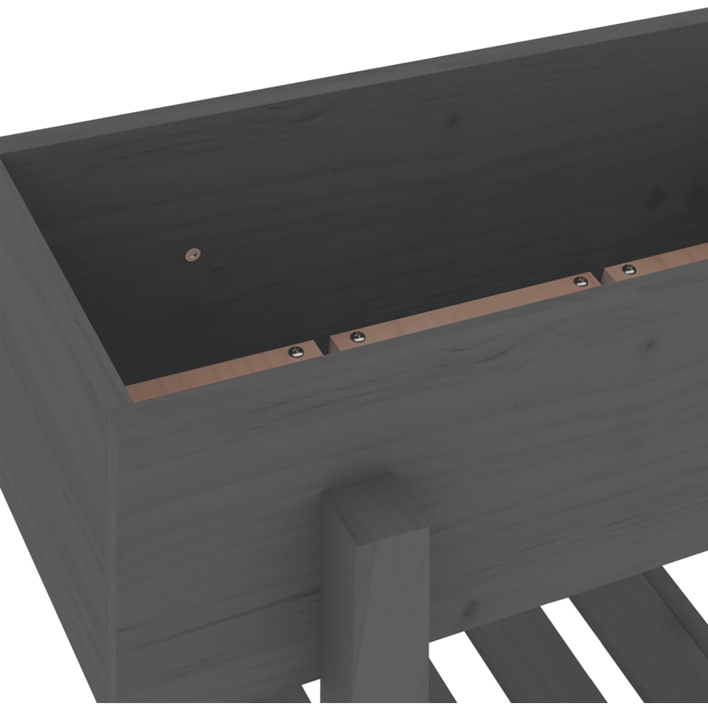 vidaXL Grey Pine Wood Garden Planter 69 x 30 x 62cm Image 6