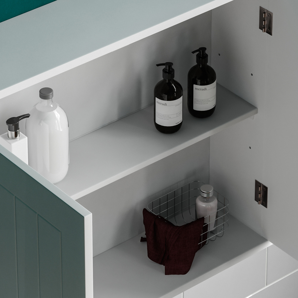 Lassic Bath Vida Priano White 2 Door Bathroom Cabinet Image 4