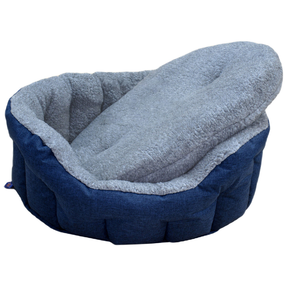 P&L XL Navy Premium Bolster Dog Bed Image 2