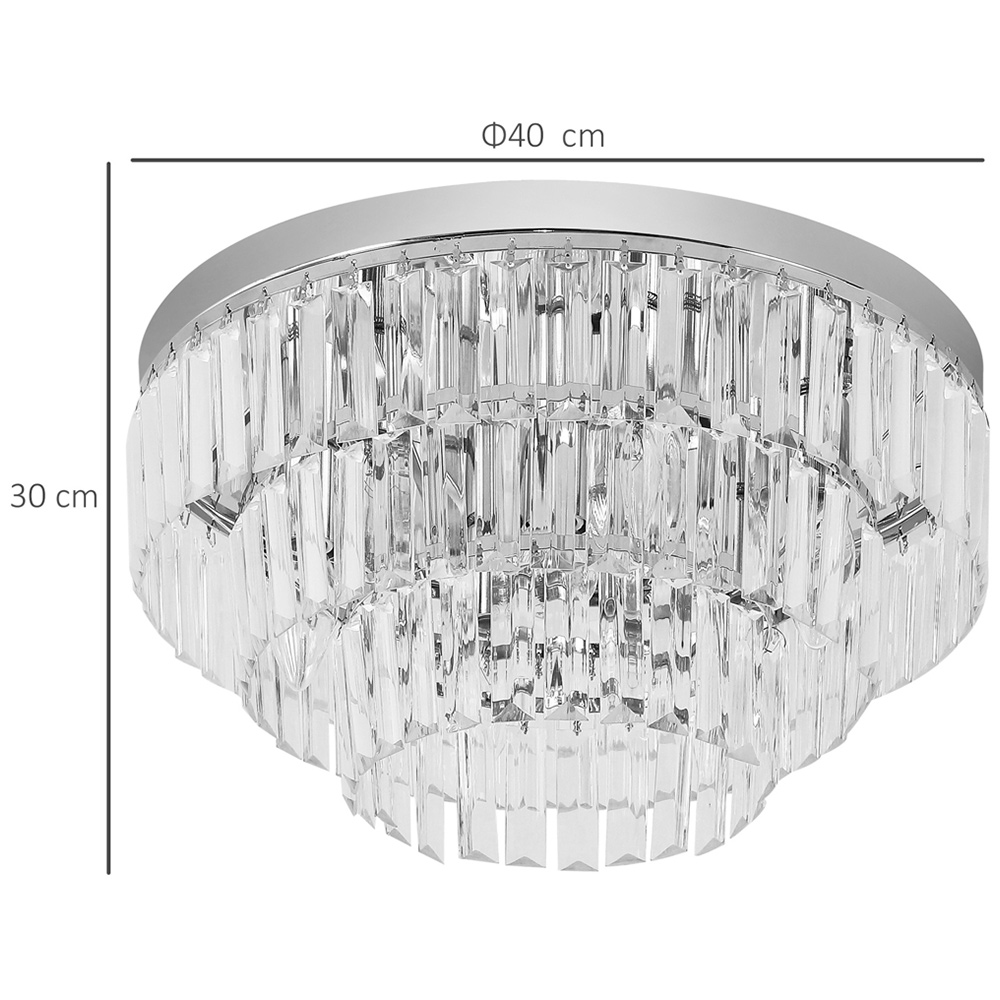 HOMCOM Round Crystal Ceiling Light Image 7