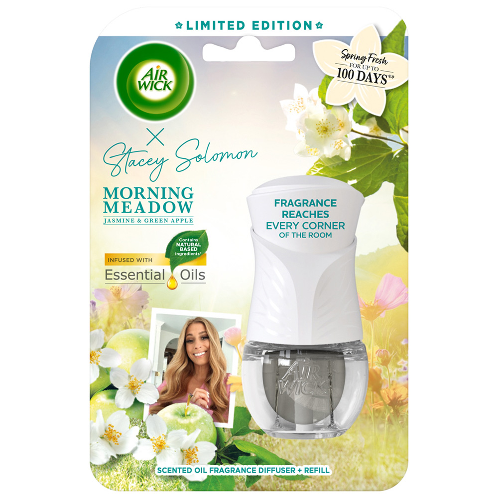 Air Wick x Stacey Solomon Morning Meadow Scented Oil Electrical Plug-In Diffuser Kit 19ml Image 1