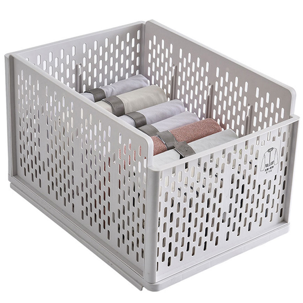 Living and Home Stackable Clothes Storage Basket Drawer with Shirt Folders Image 2