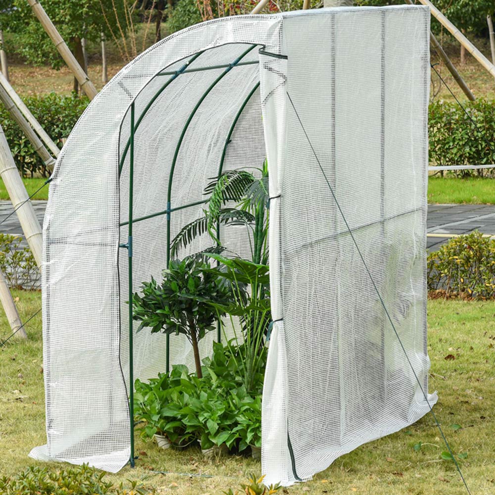 Outsunny White Steel 4 x 7ft Medium Vegetable Greenhouse Image 6