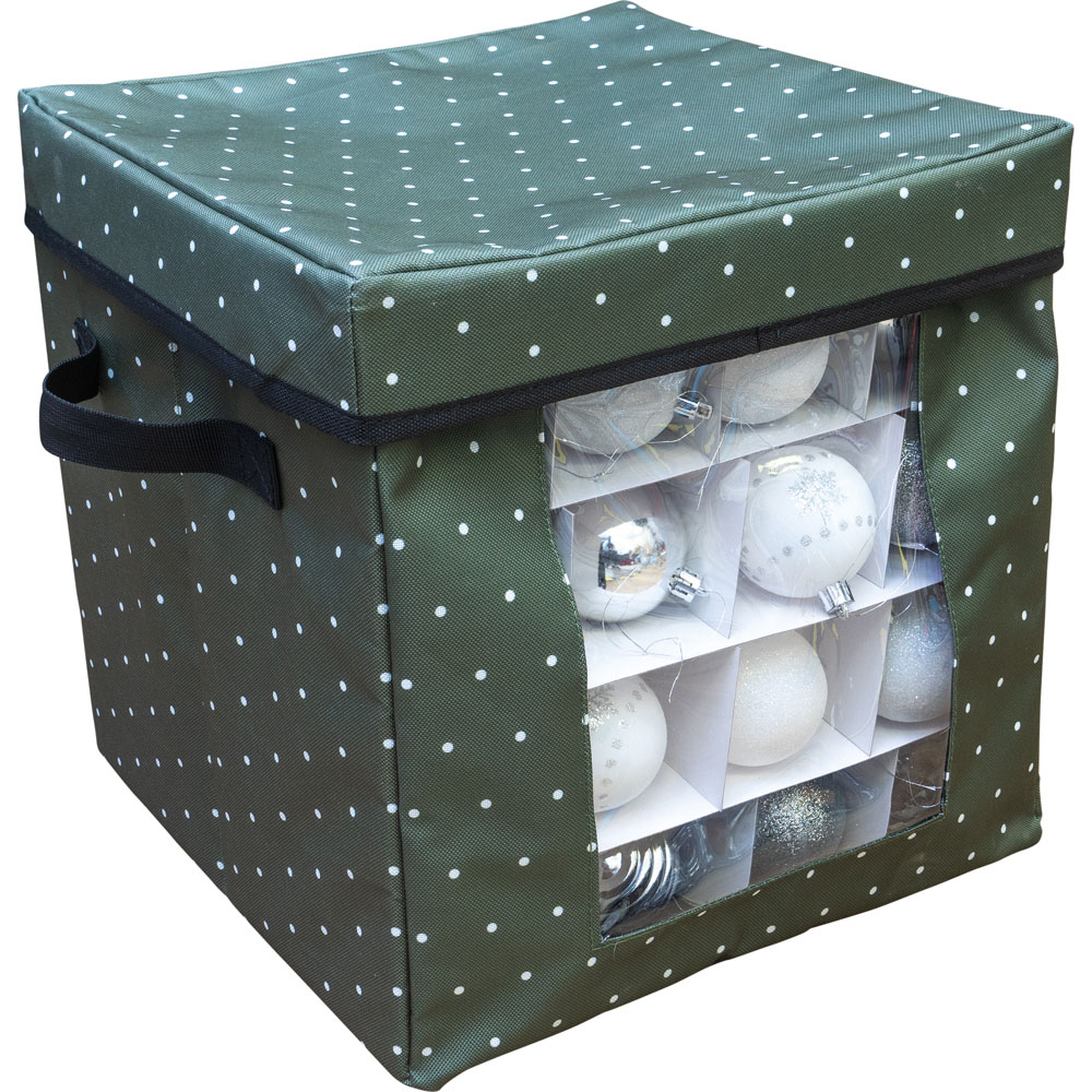 St Helens Green Christmas Baubles Storage Box Image 2