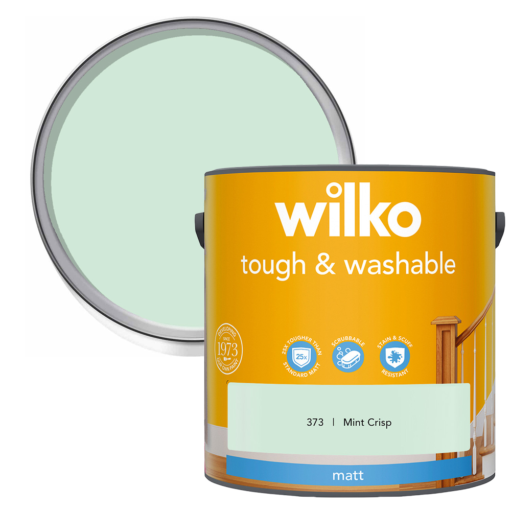 Wilko Tough & Washable Mint Crisp Matt Emulsion Paint 2.5L Image 1