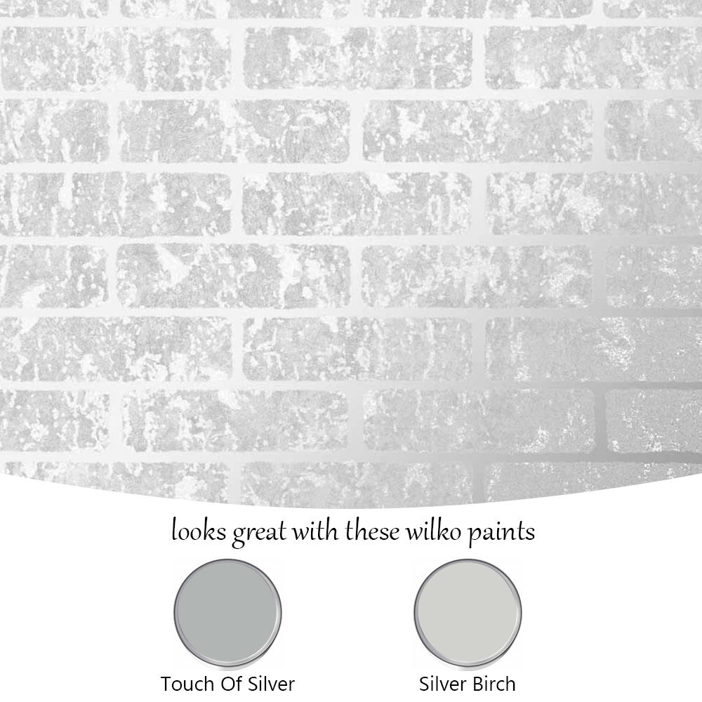 Superfresco Colours Milan Brick Silver Wallpaper Image 4