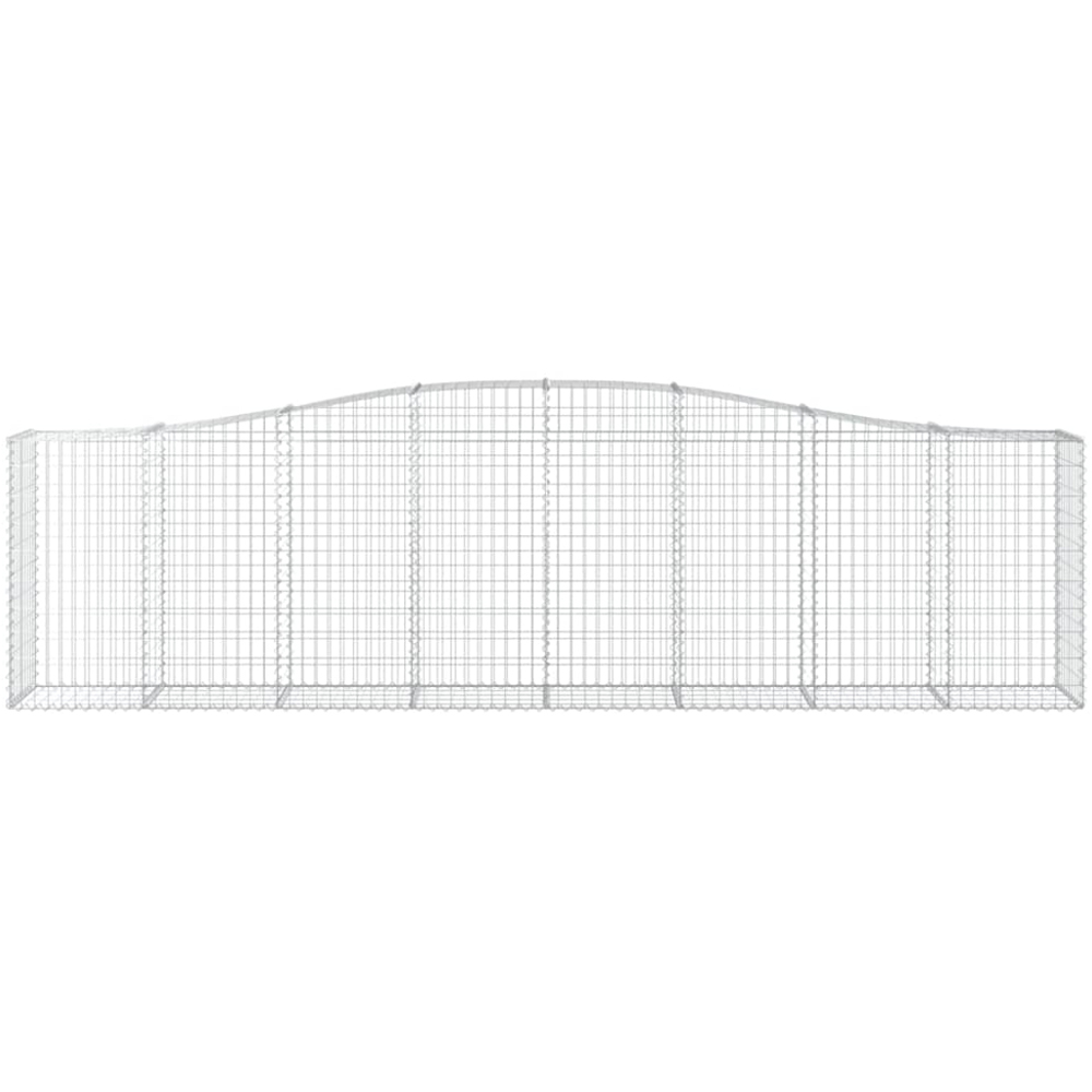 vidaXL Silver Galvanised Iron Arched Gabion Basket 100/120 x 50 x 400cm 20 Pack Image 3