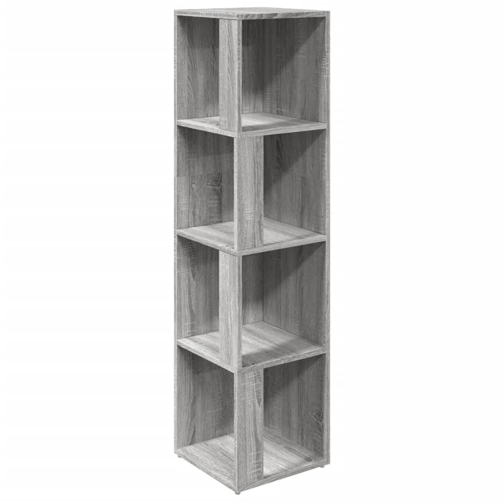 vidaXL 4 Shelf Grey Sonoma Corner Cabinet Image 2