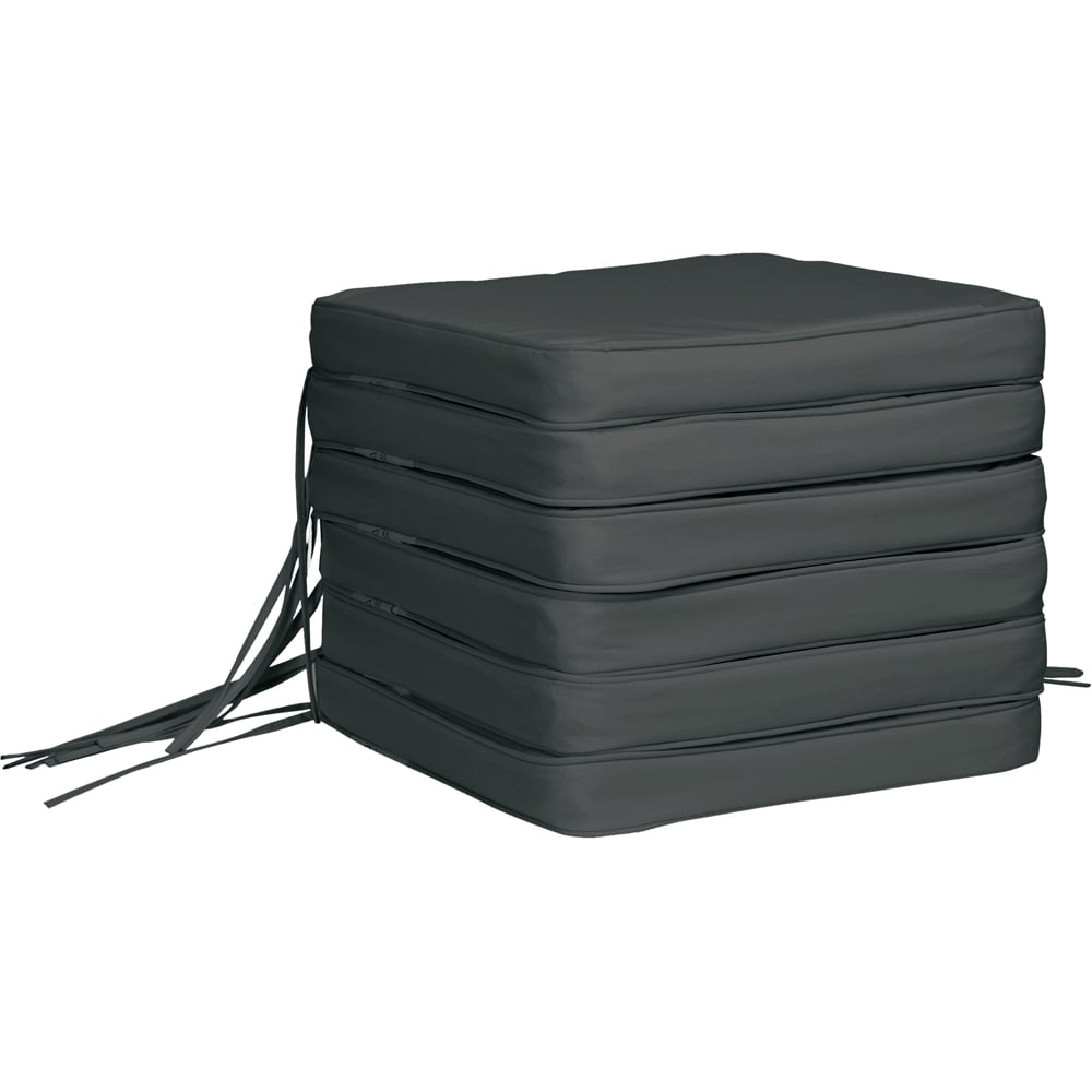 Outsunny Grey Dining Chair Seat Pad Cushion 42 x 42cm 6 Pack Image 1