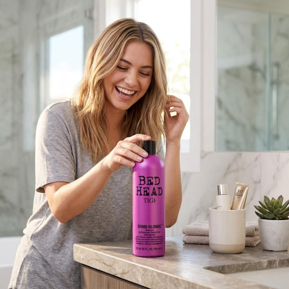 TIGI Bed Head Dumb Blonde Damaged Blonde Hair Shampoo 750ml 6 Pack Image 8