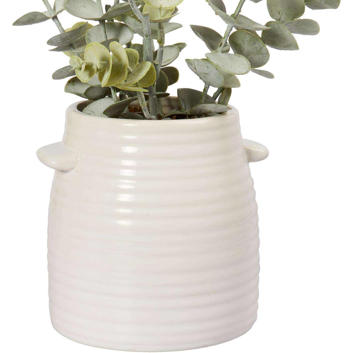 Eucalyptus Artificial Plant in White Ceramic Pot Image 3