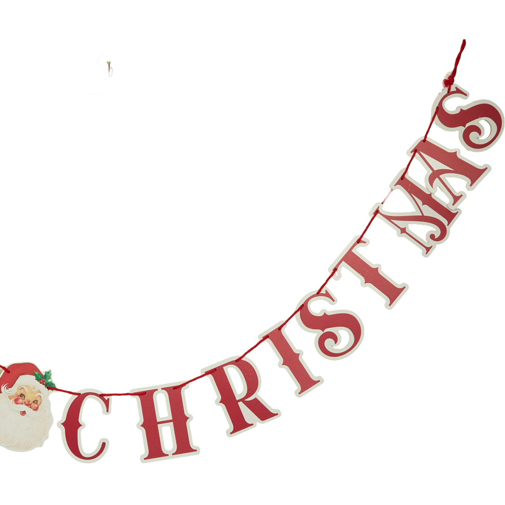 Merry Christmas Wooden Banner Red Image 3