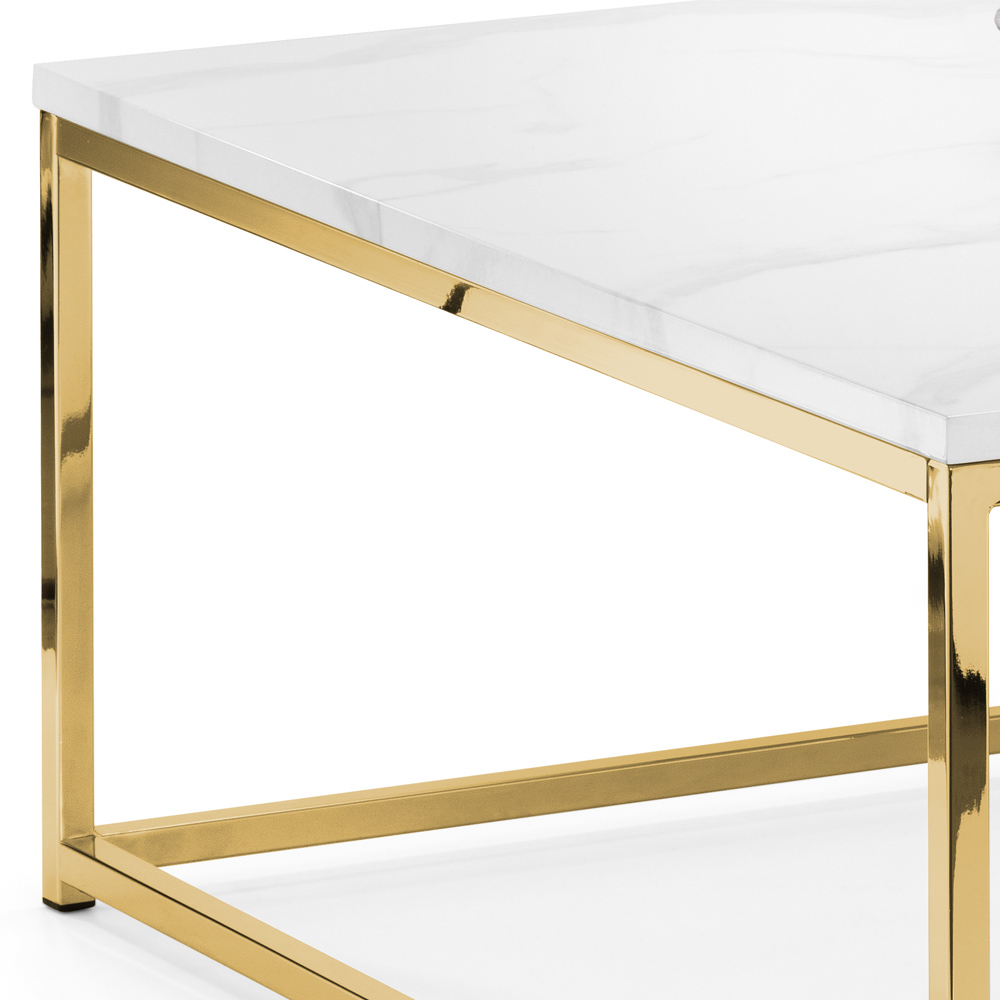 Julian Bowen Scala Gold and White Marble Top Coffee Table Image 4