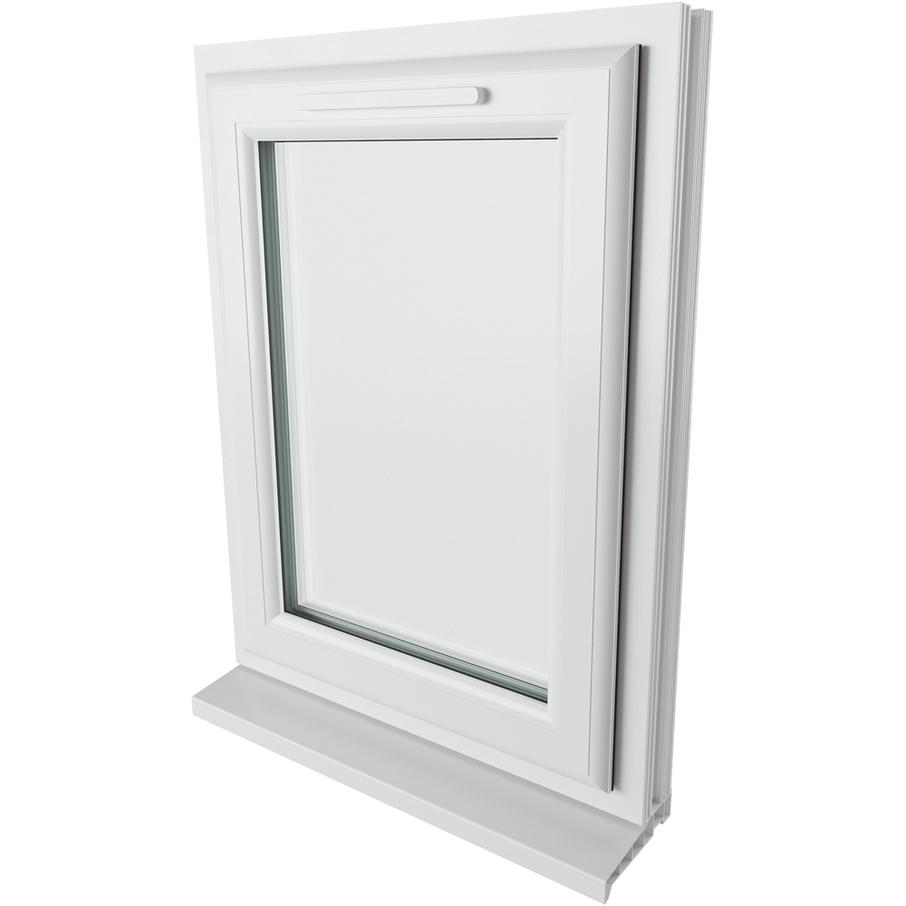 Crystal uPVC Triple Glazed Window Right Hand Side Hung White Clear Glass 610x965mm Image 1