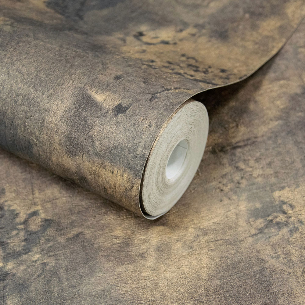 Grandeco Galvanised Metallic Textured Plaster Plum Wallpaper Image 2