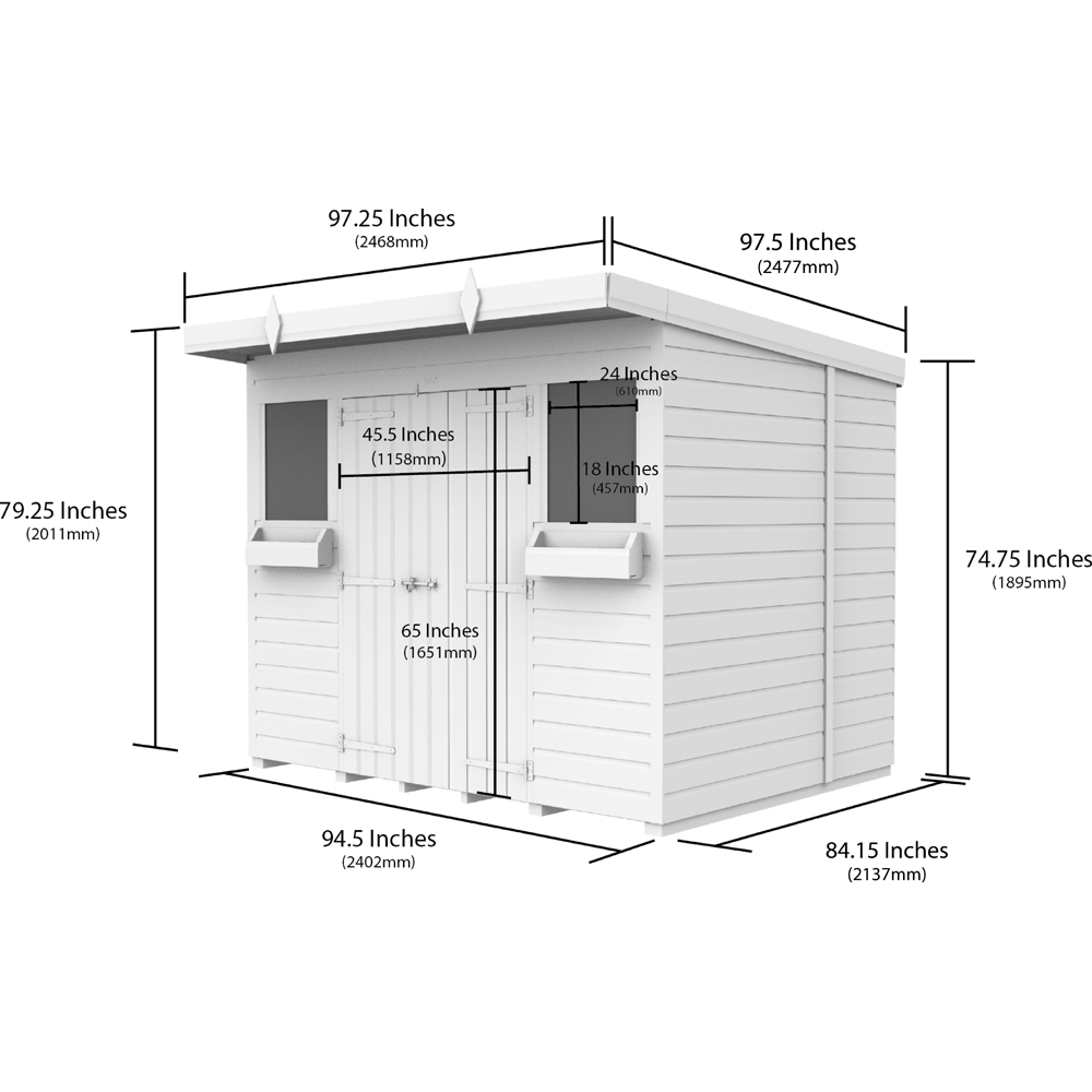 DIY Sheds 8 x 7ft Tongue and Groove Timber Pent Summer Garden Shed Image 8