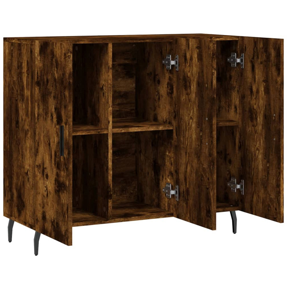 vidaXL 3 Door Smoked Oak Large Sideboard Image 5