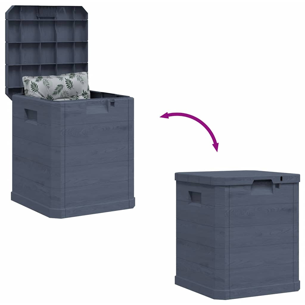 Walplus 90L Anthracite Compact Wooden Effect Plastic Storage Box Image 8