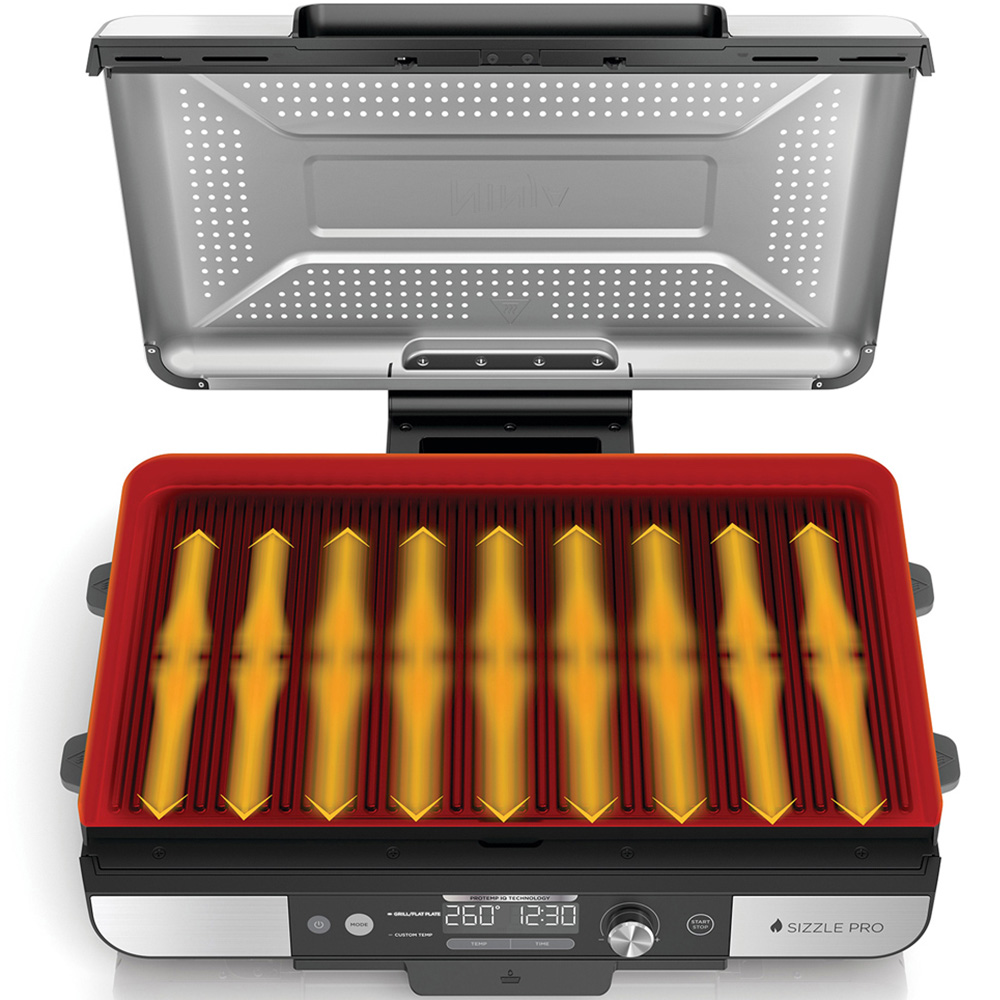 Ninja Sizzle Pro XL GX101UK Silver and Black Grill and Flat Plate Image 7