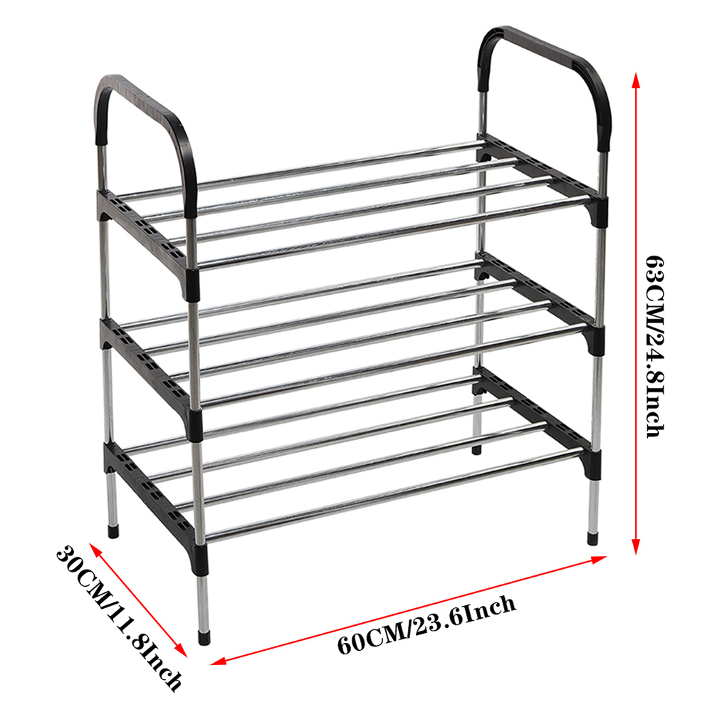 Living And Home WH0730 Black Metal Multi-Tier Shoe Rack Image 8