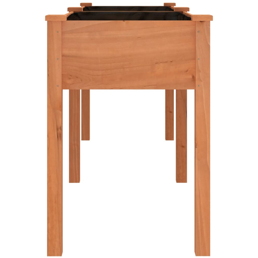 vidaXL Brown Solid Fir Wood Garden Planter with Liner 76 x 53 x 203cm Image 4
