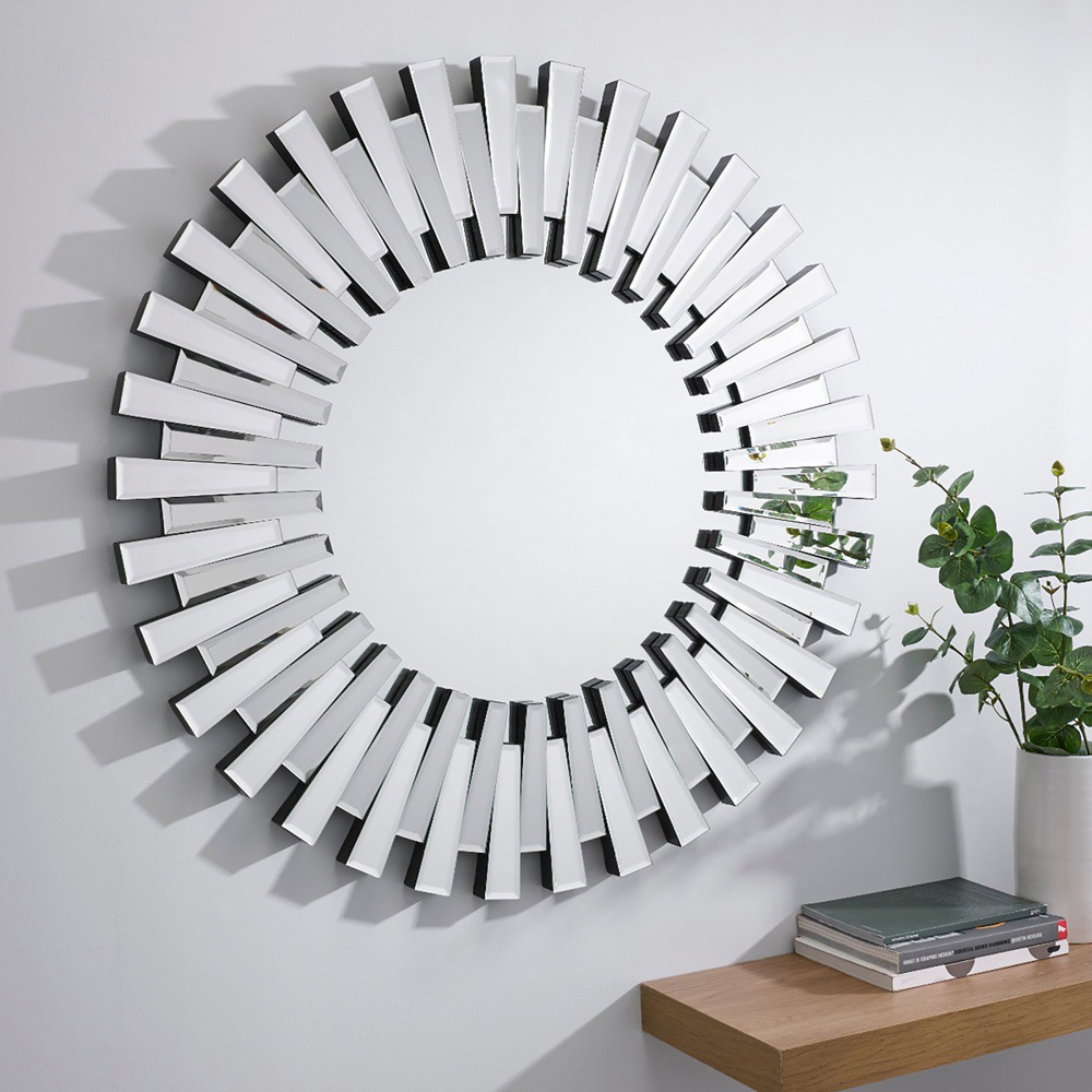 Furniturebox Astra Round Medium Silver 3D Mirror Image 4