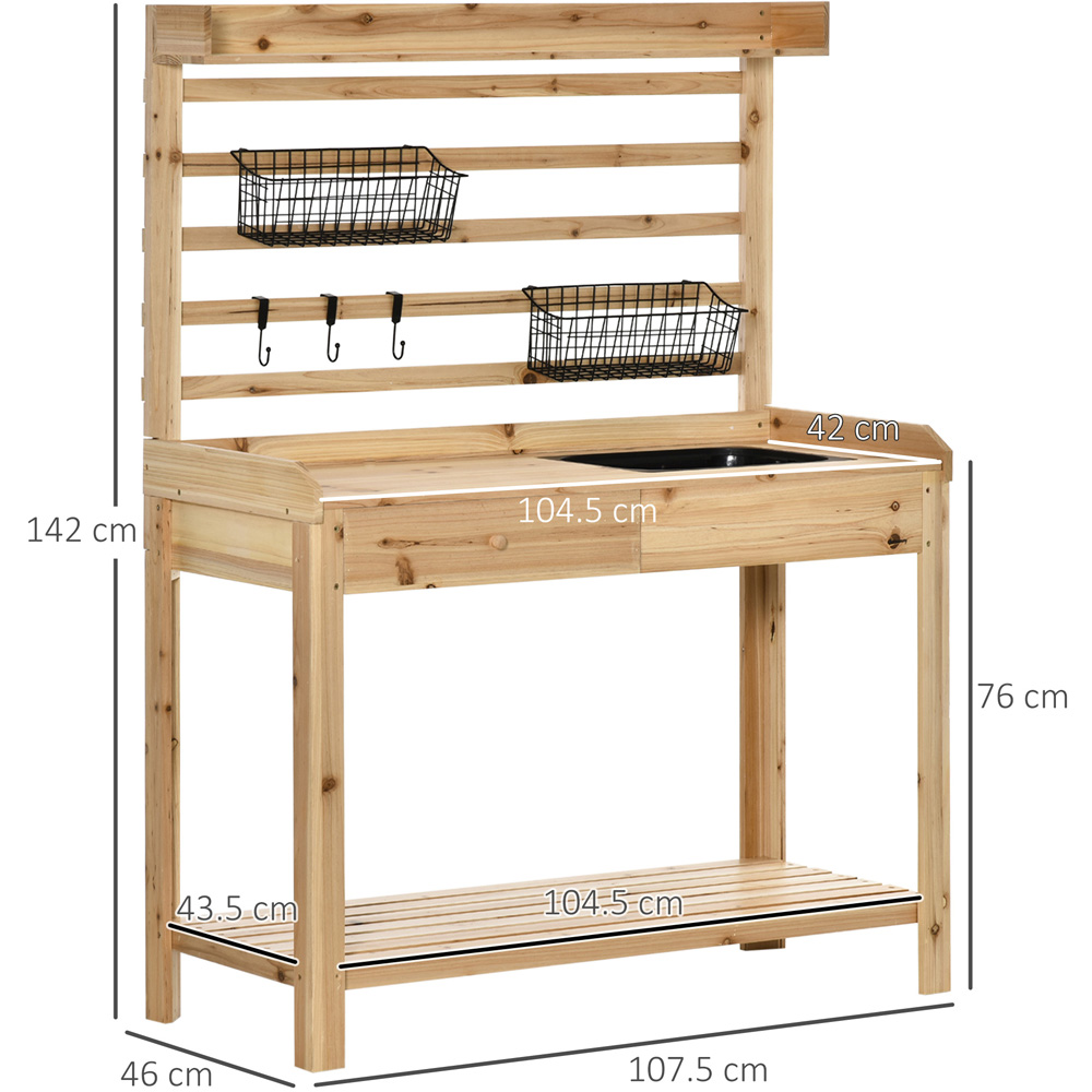 Outsunny Single Drawer Wooden Potting Table Image 7