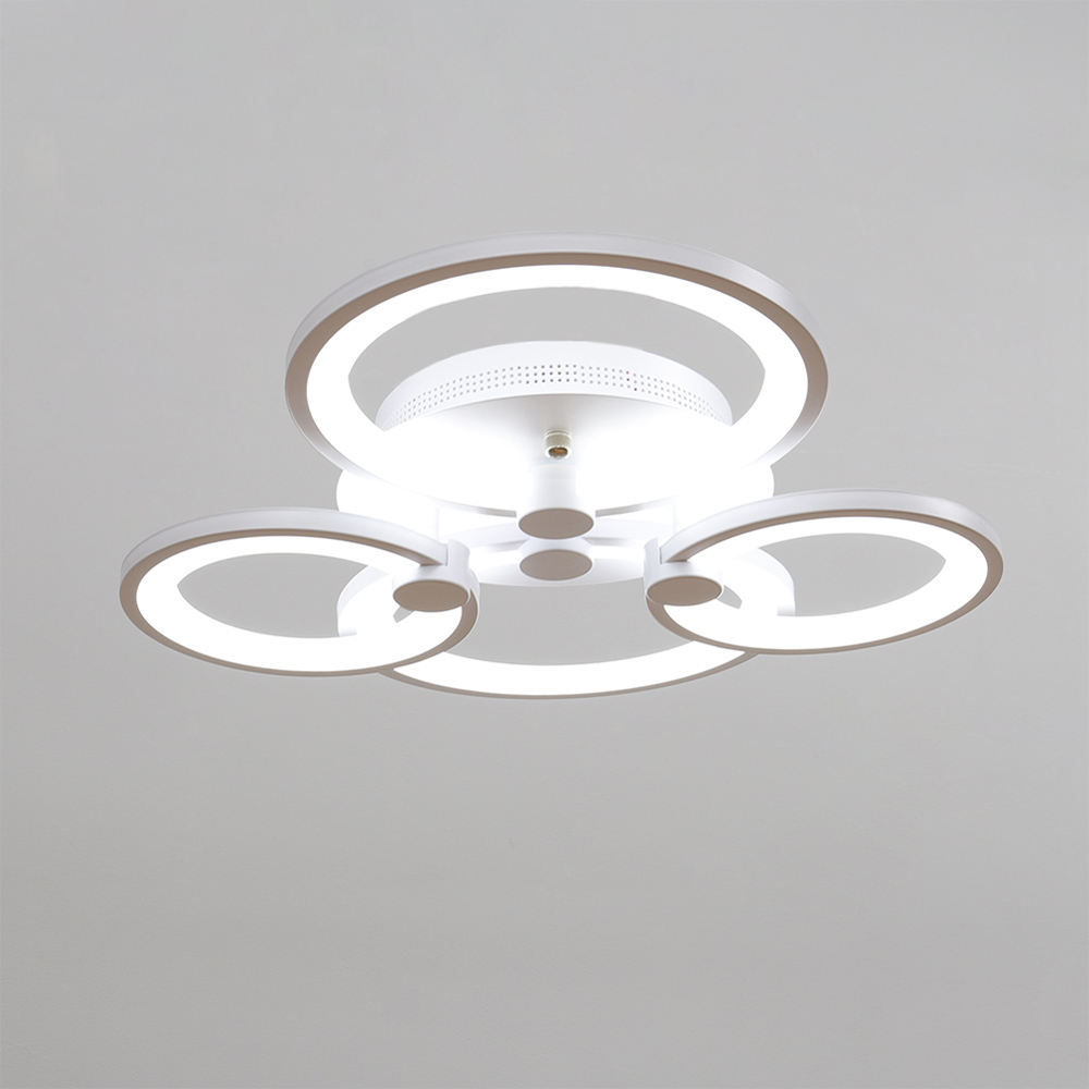 Living and Home White 4 Light Circle Ceiling Light Image 6