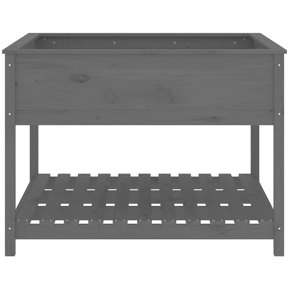 vidaXL Single Shelf Grey Solid Pine Wood Garden Planter 81 x 111.5 x 111.5cm Image 5